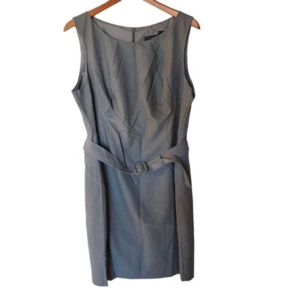 Venus‎ Casual Sheath Dress Gray Belted size 16 New